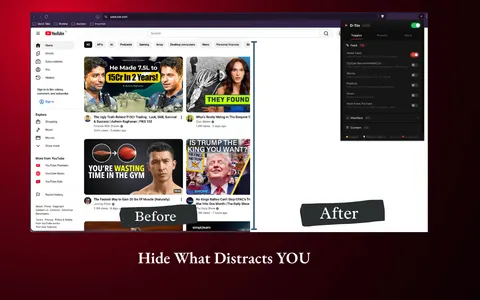 YouTube after D-Tox — clean, focused view
